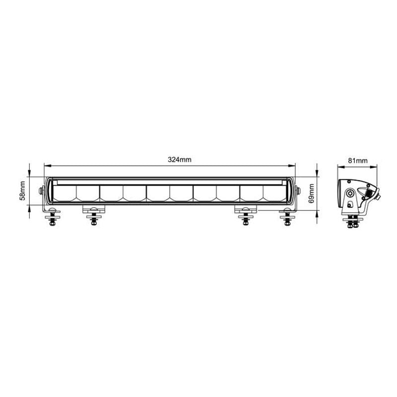 13" LED Light Bar 60W 9-36V Combo Beam & DRL Function