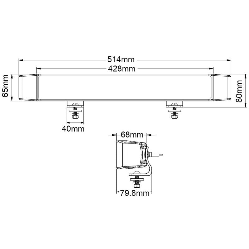 20" LED Light Bar 150W 9-32V Dual Row 150W with Flashing Amber Lights
