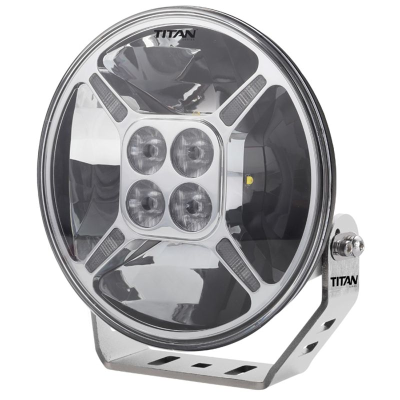 9" LED Driving Light Titan 9-36V 120W 12000lm IP69K DRL Function Chrome Reflector
