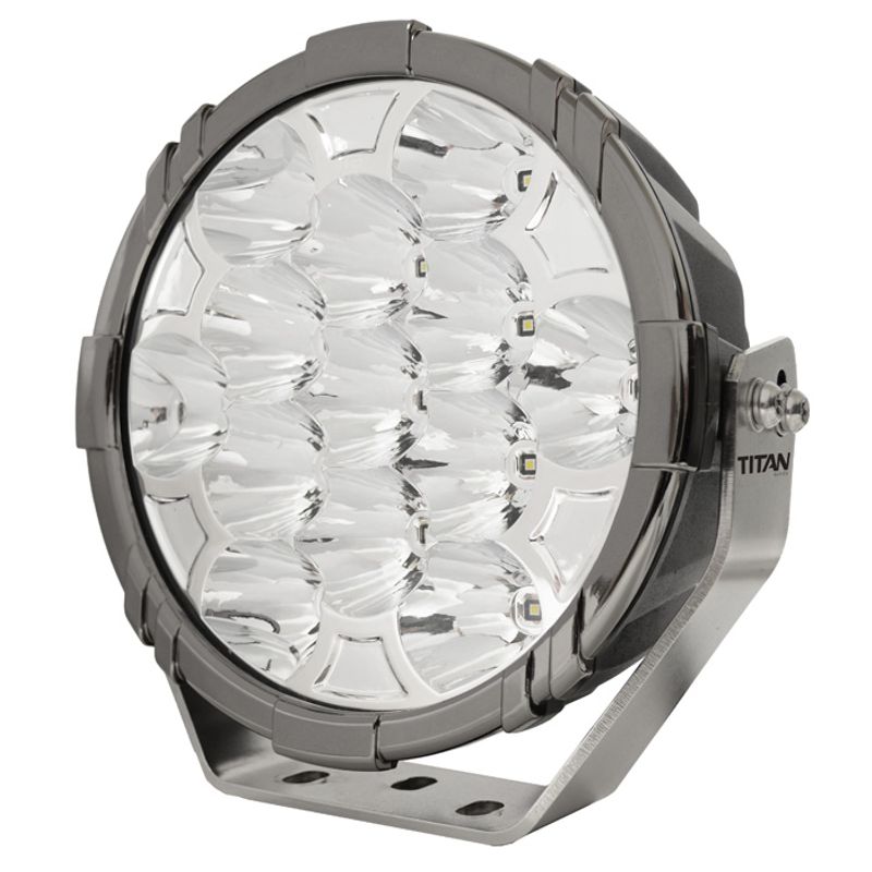 9" LED Driving Light Titan 9-36V 130W 10800lm IP68 Spot Black Chrome Finish - Long Range
