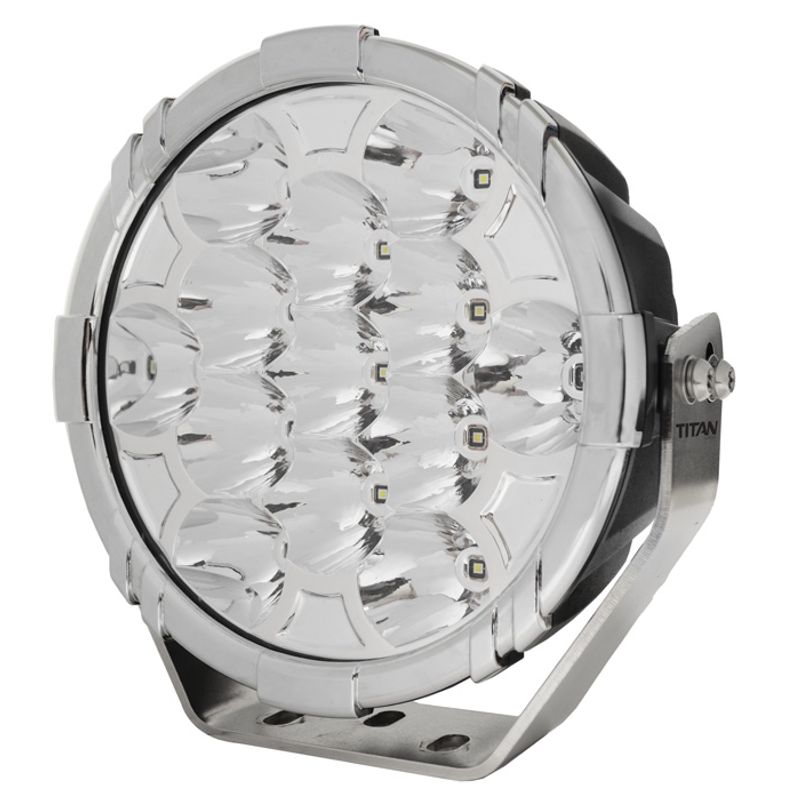 9" LED Driving Light Titan 9-36V 130W 10800lm IP68 Spot Chrome Bezel - Long Range