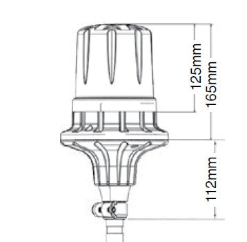 Amber LED Beacon 10-30V Pole Mount 30W SAE Class 1