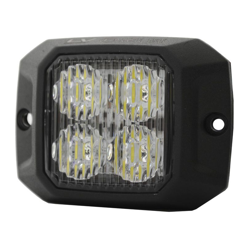 LED Strobe Module 12W White 10-30V 4 LEDs Surface Mount Class 1 IP69K CISPR25 Class 3
