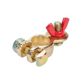 Brass Battery Terminal Wing Nut Type PMV Positive (Box of 10)