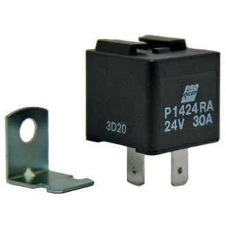 Proquip Mini Relay 24V 30A 4 Pin NO Contacts Resistor Protected Top Slide Removable Mount