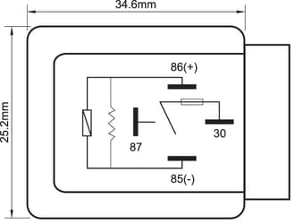 Britax Mini Relay 24V 30A 4 Pin N/O Contacts Fused SPST Resistor Protected
