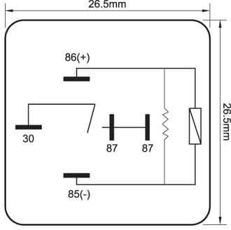 Britax Mini Relay 12V 40A 5 Pin N/O Contacts SPST Resistor Protected