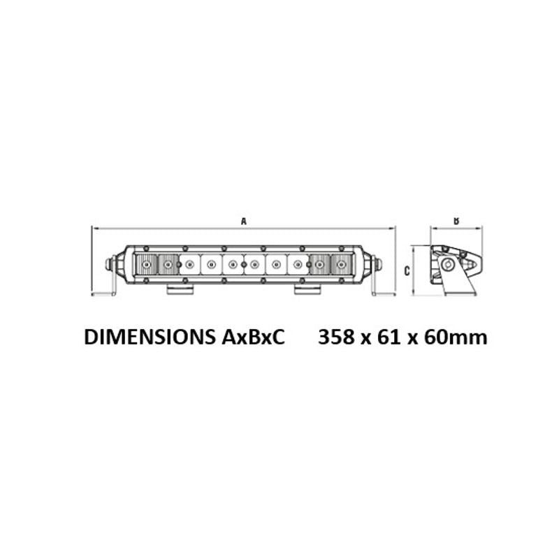 12" LED Light Bar SRE2 11-32V 10x5W 50W 4528lm Combo Beam IP68 Single Row RBL3121C