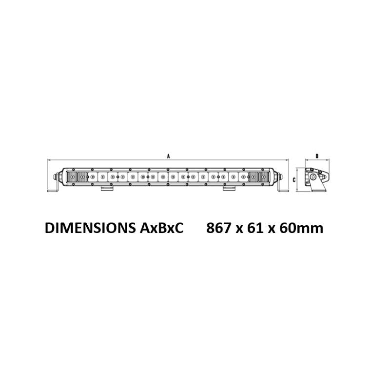 32" LED Light Bar SRE2 11-32V 30x5W 150W 12295lm Combo Beam IP68 Single Row