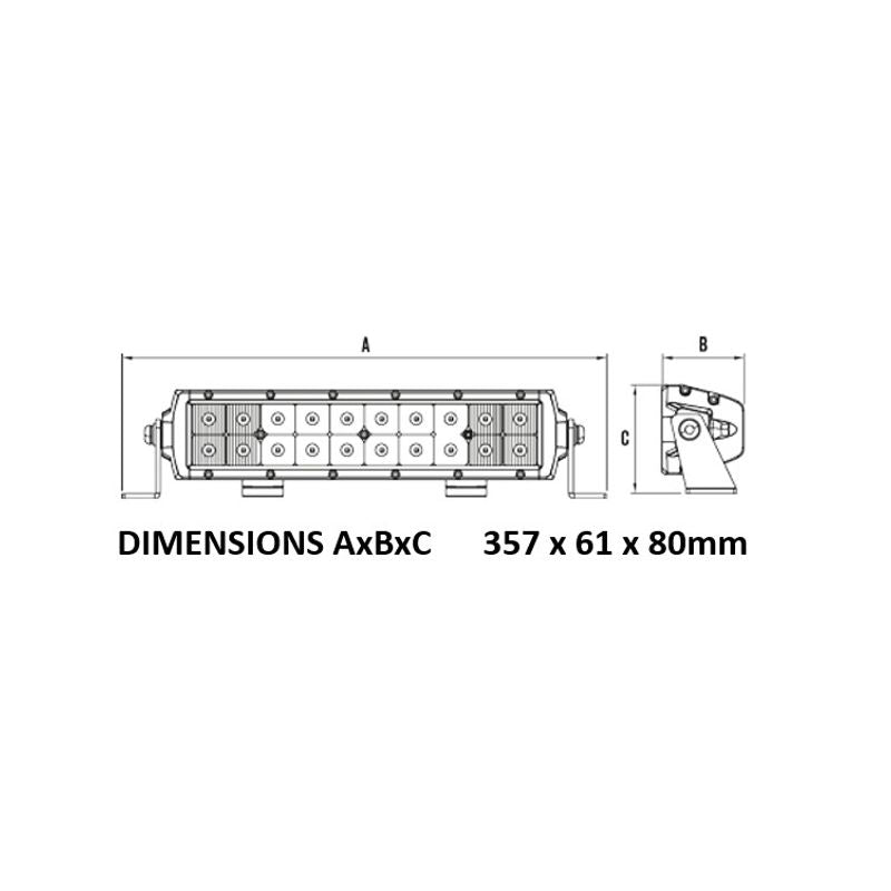 12" LED Light Bar DRE2 11-32V 20x5W 100W 7695lm Combo Beam IP68 Dual Row