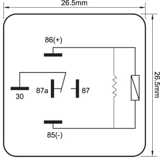 Britax Mini Relay 24V 15/20A 5 Pin Change Over SPDT Resistor Protected