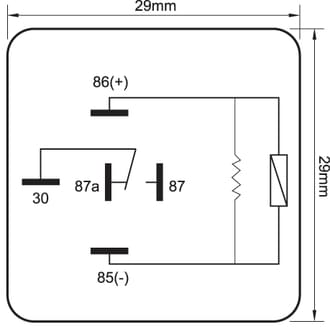 Britax Mini Relay 24V 20/20A 5 Pin Change Over SPDT Resistor Protected