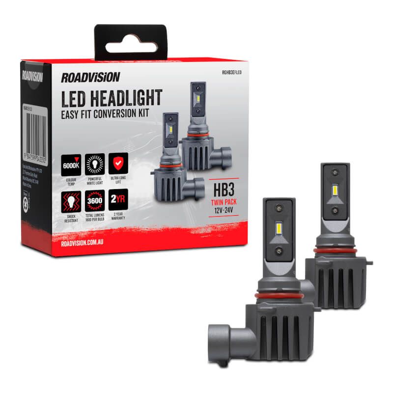 LED HB3 12V-24V 6000K Easy Fit Headlight Globe Kit