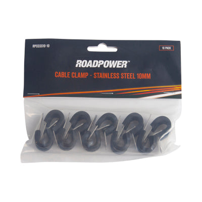 Roadpower Stainless Steel Cable Clamp 10mm ID 15mm Width 6.4mm OD Mounting Hole (Pkt of 10)