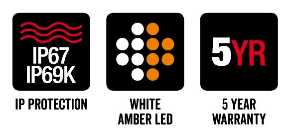 Roadvision LED Scene Lamp Flood Beam 9-33V Amber/White