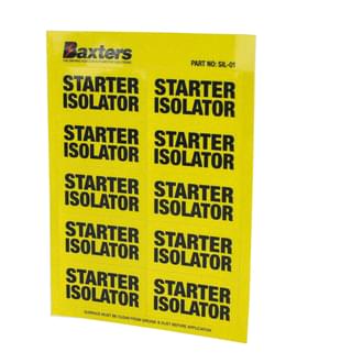 Starter Isolator Label Yellow (10 Pcs Per Sheet)