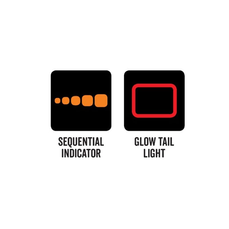 LED Rear Combination Lamp 10-30V Stop/Tail/Ind/Rev/Ref Glowtech Tail 390x105x39mm