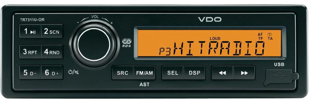 Audio Receiver AM/FM 12V USB/MP3/RDS 4x25W Single Din