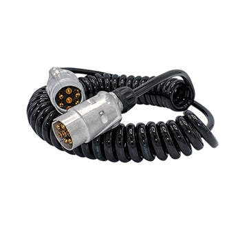 Suzi Coil 7 pin 5.6M Max Standard with Large Round Plugs x 2 and 1 Metre