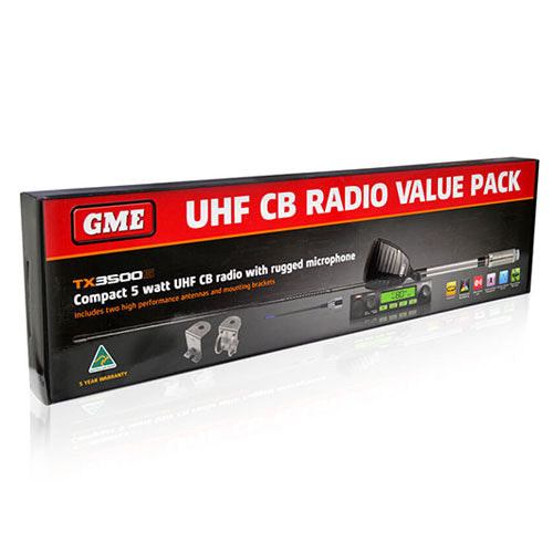 GME TX3500SVP UHF CB Radio 5W with Speaker Microphone ScanSuite™ Value Pack with AE4018K2 Antenna