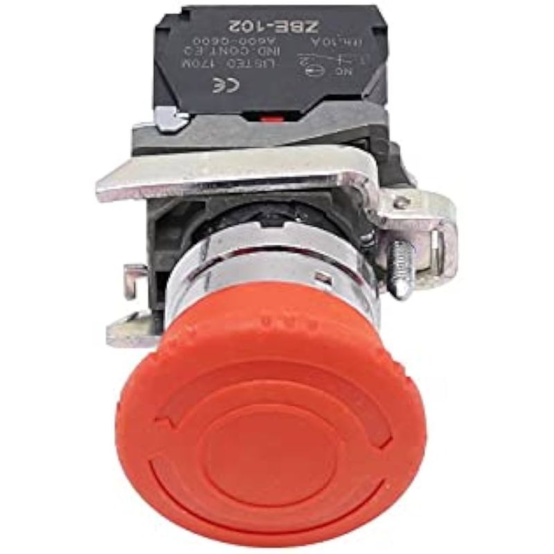 Emergency Stop Switch Push Button Latching Twist Release NO+NC Contacts 40mm Panel Mount