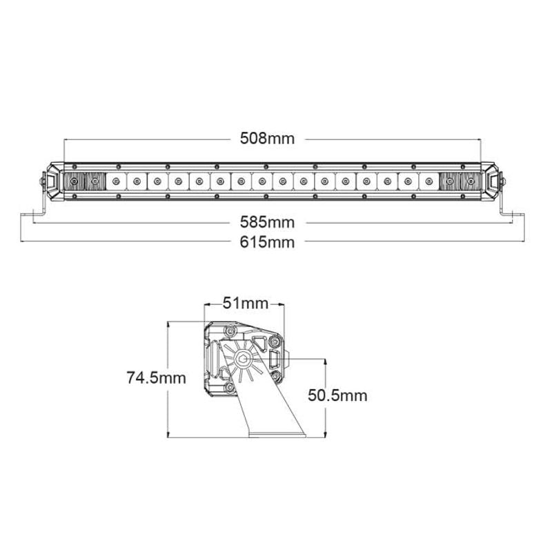 20" LED Light Bar 9-32V 20x1.5W LED Combo Beam 32W Single Row IP67