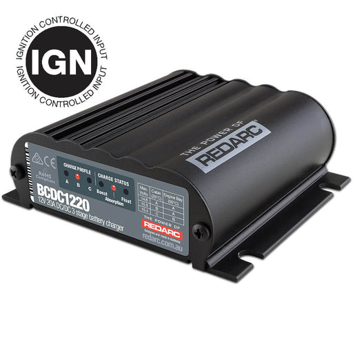 REDARC 12V 20A In-vehicle DC to DC Battery Charger (Ignition Control)