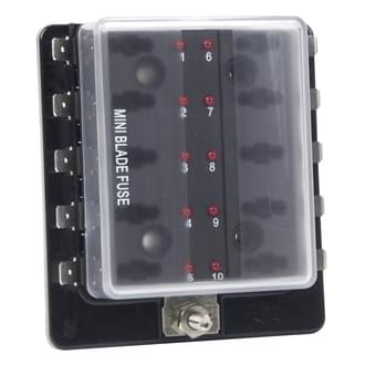 Fuse Box Mini Wedge Fuse 10 Block LED Warning