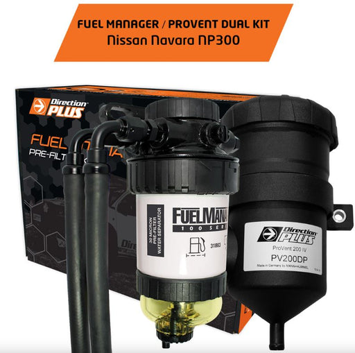 Direction Plus Fuel Manager Pre-Filter + Provent Dual Kit Navara NP300