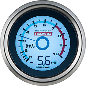 Redarc Gauge EGT (0 - 1000C) + Vacuum/Boost