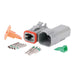 Roadpower DT Type Connector 4 Way. Includes Plug Socket Terminals and Wedges. Single Blister Pack
