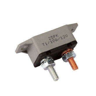 Roadpower Circuit Breaker 12V 10A, Automatic Reset Type I, Plastic Housing, Straight Bracket, Single Pack