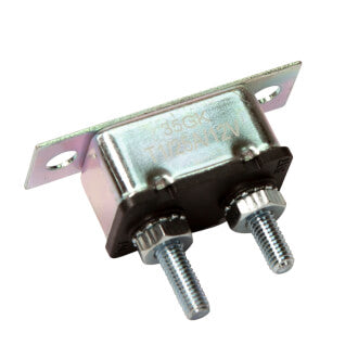 Roadpower Circuit Breaker 12V 25A, Automatic Reset Type I, Metal Housing, Straight Bracket, Single Pack