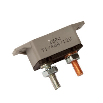 Roadpower Circuit Breaker 12V 40A, Automatic Reset Type I, Plastic Housing, Straight Bracket, Single Pack