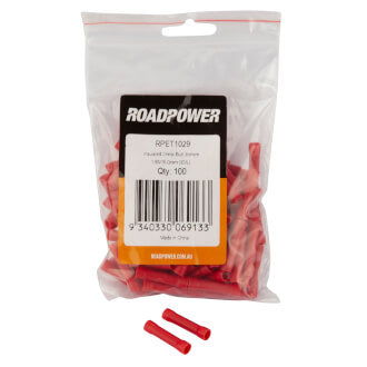 Roadpower Fully Insulated Butt Crimp Terminal Red Qty 100