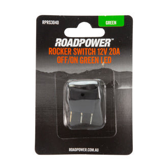 Switch Rocker 12V 20A 24V 10A OFF/ON SPST 20mm Mount  Green Illumination
