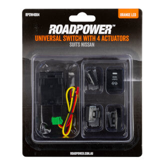 Switch Roadpower 4 Symbol Roadpower/Work Light/Aux Light/Beacon Suits Nissan Includes Harness 30 X 23mm Orange LED