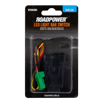 Switch Roadpower Bar Light Suits Holden/Isuzu Includes Harness 33 x 23mm Blue LED