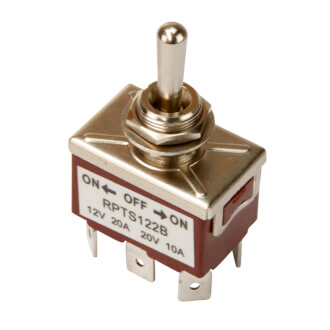 Switch Toggle Roadpower 12V 20A 24V 10A ON/OFF/ON DPDT