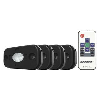 Roadvision LED Rock Light Kit V2 RGB 4 Way with RF Remote Control Upgradable to 8 lights