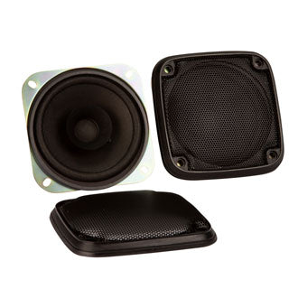4 Inch 20 Watt Dual Cone Flush Mount Speakers with Covers (Pair) OE Kenworth replacement