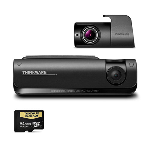 Thinkware 4G LTE Connected Ful l HD Dual Dash Camera Kit 64GB Connects To Smartphone